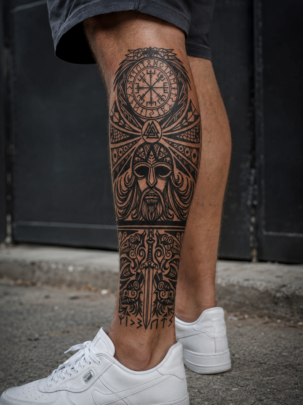 Aztec Temporal Tattoo
