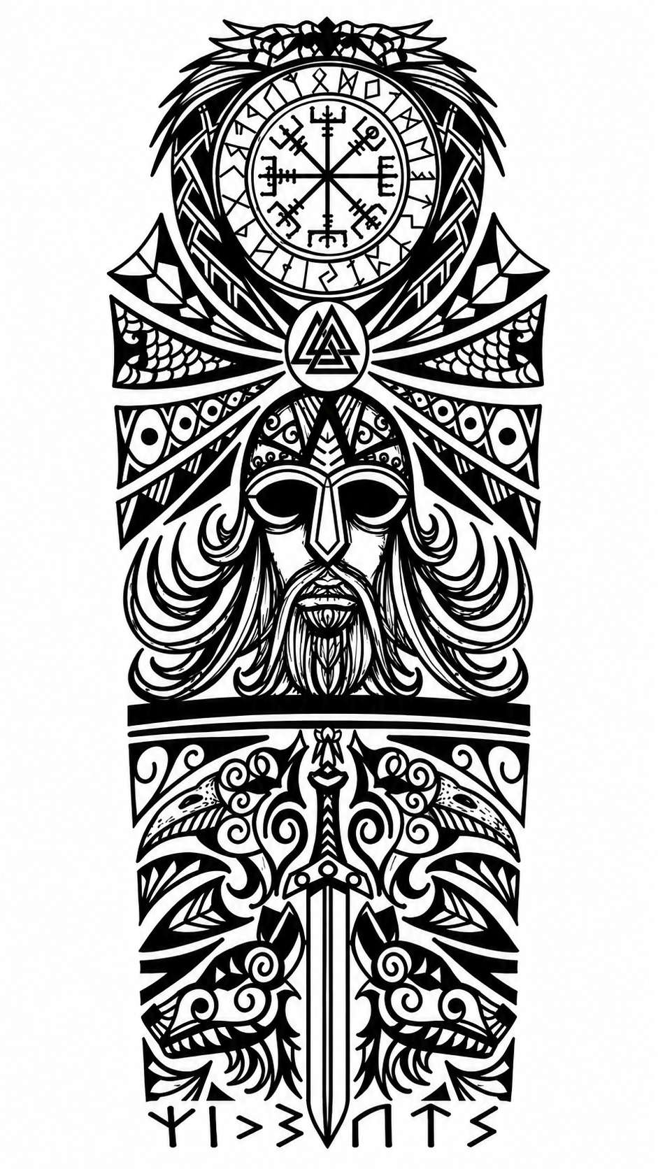 Aztec Temporal Tattoo