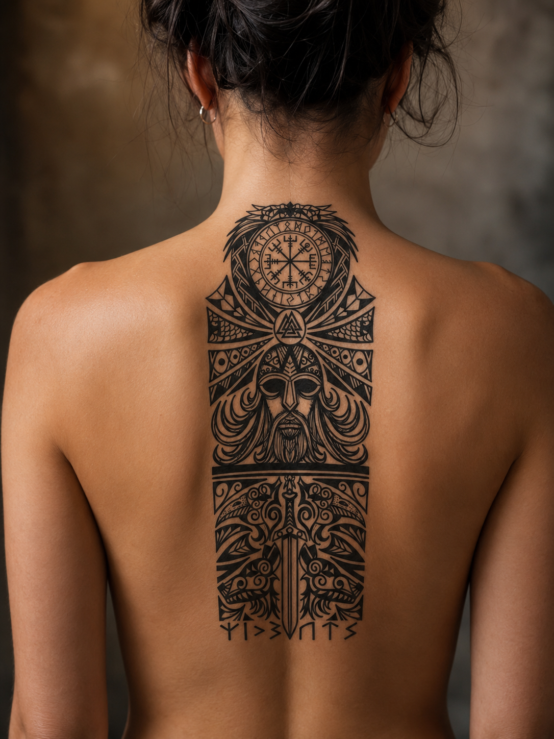 Aztec Temporal Tattoo
