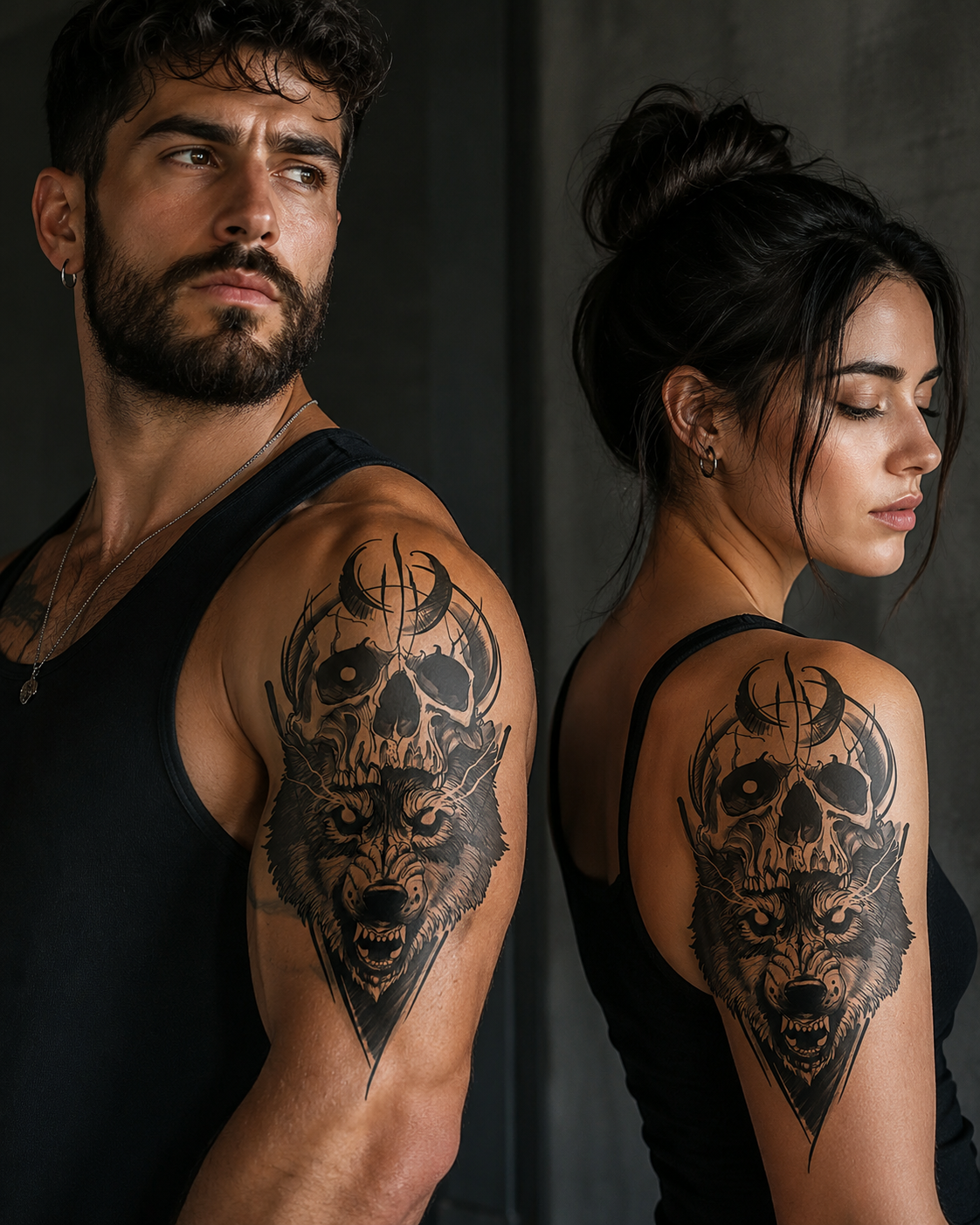 Devil Wolf Temporary Tattoo