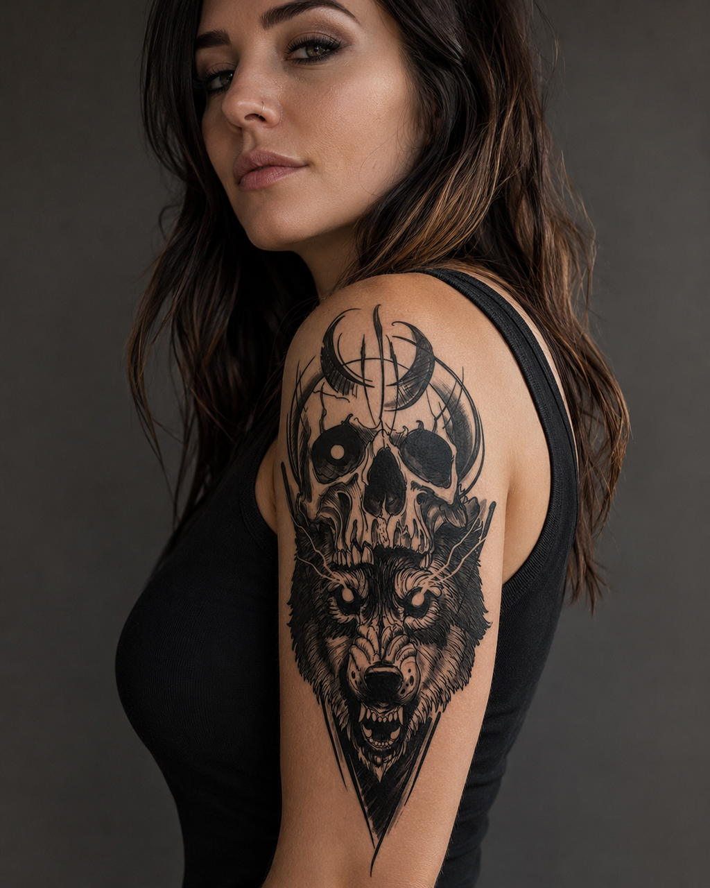 Devil Wolf Temporary Tattoo