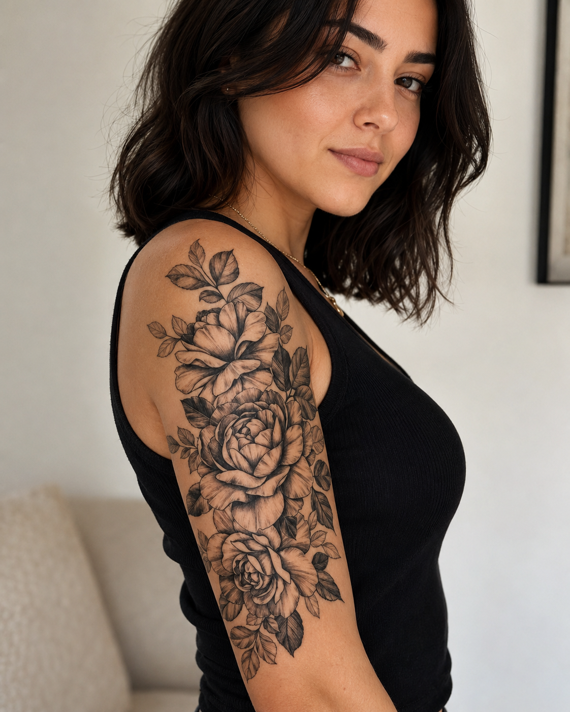 Flower Temporal Tattoo