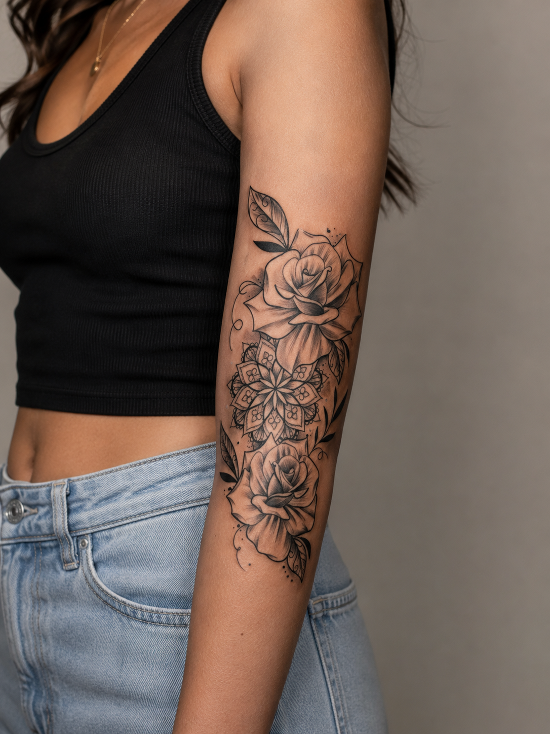 Flower Temporary Tattoo