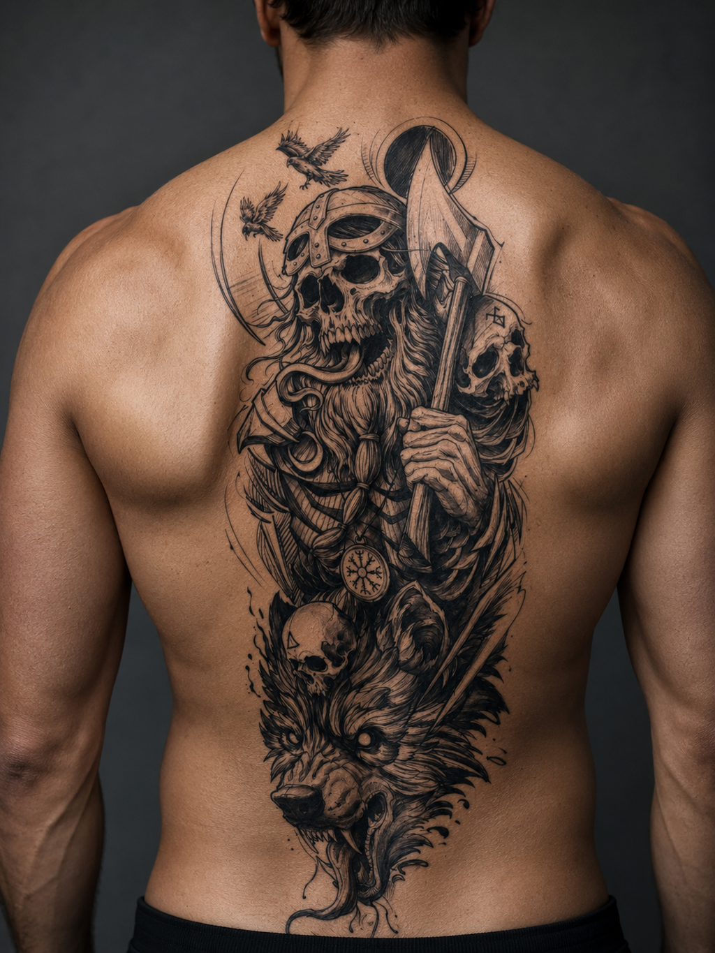Grim Reaper Temporal Tattoo