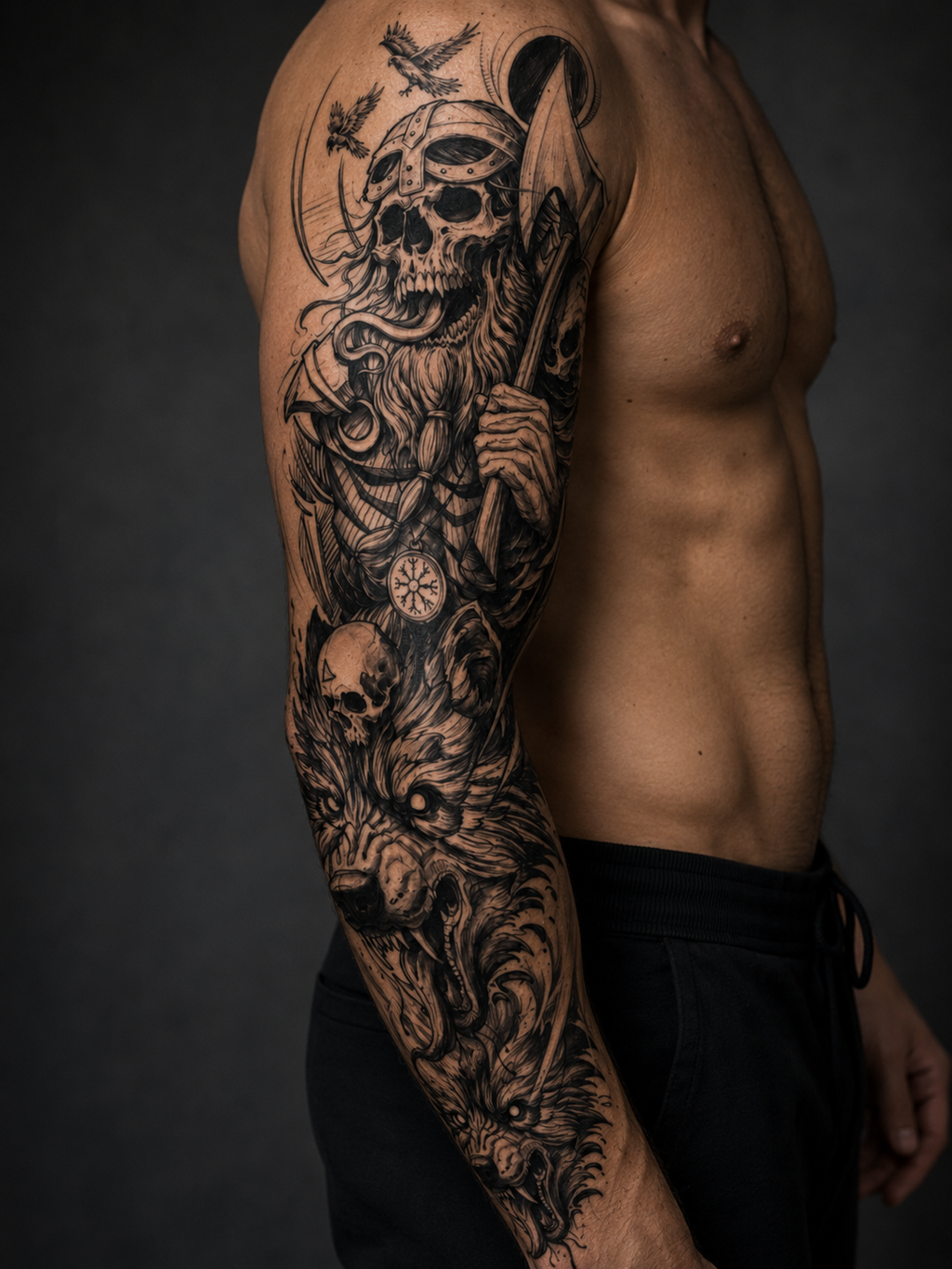 Grim Reaper Temporal Tattoo