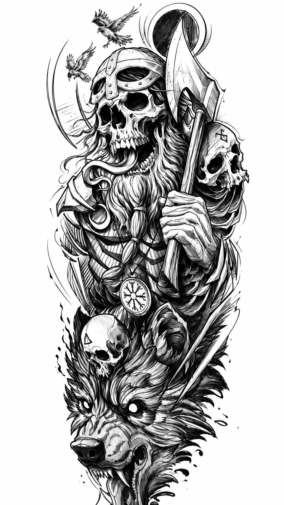 Grim Reaper Temporal Tattoo