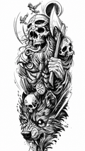 Grim Reaper Temporal Tattoo
