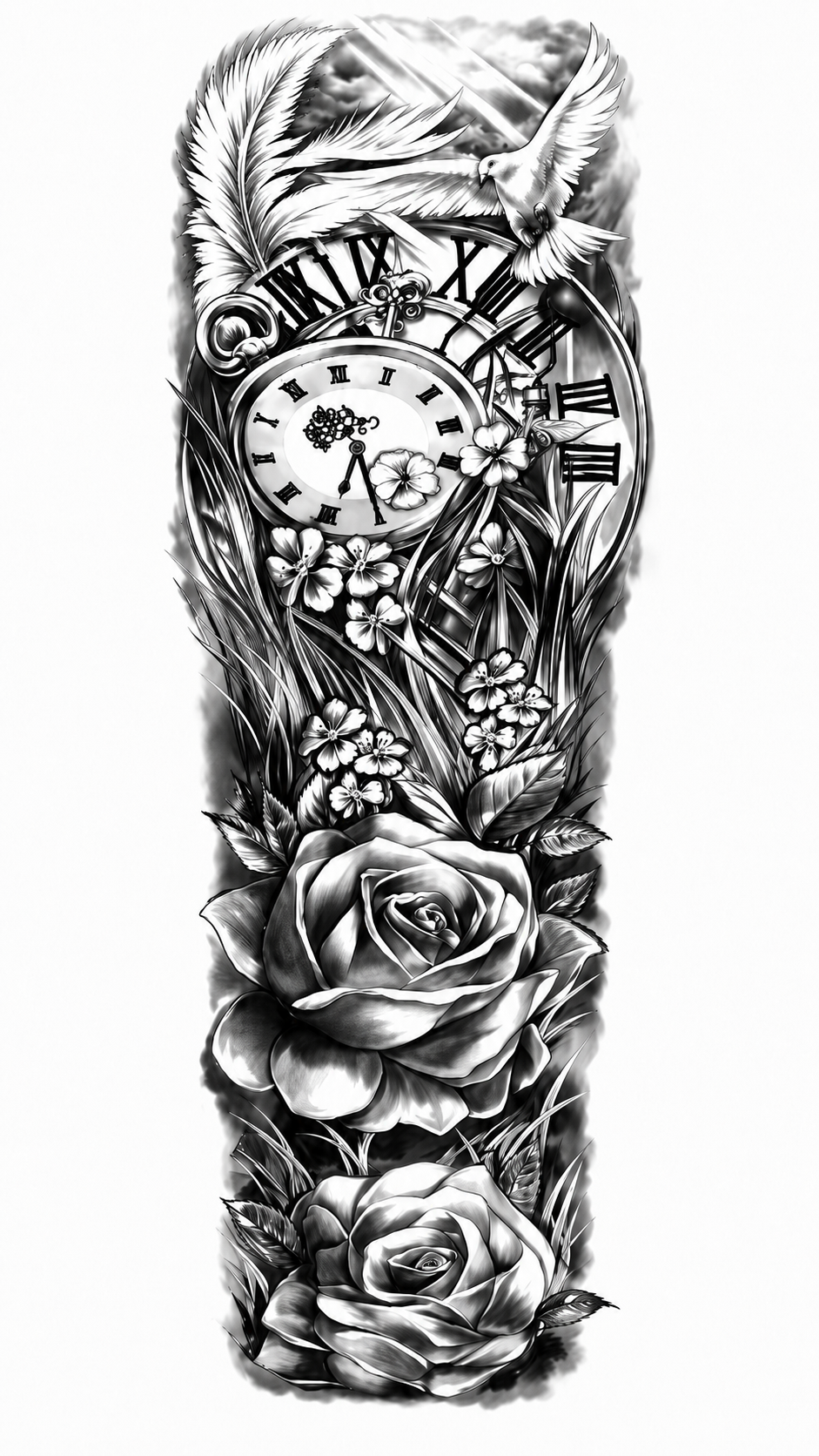 Rose Version 2 Temporal Tattoo