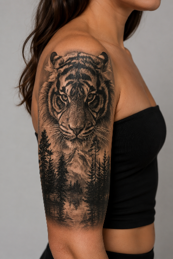 Tiger Temporal Tattoo